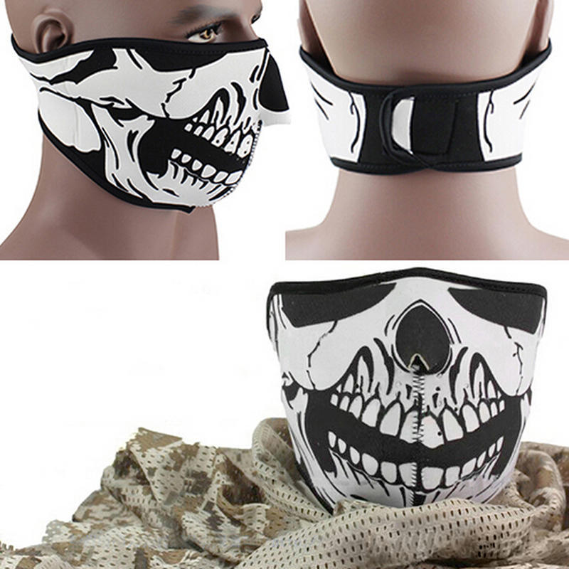 Punk Schedel Neopreen Halve Gezichtsmasker Ski Schaats Snowboard Motorfiets Bescherming