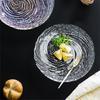 Spiral Pattern Glass Bowl Plate Set for Home Use - Simple Yet Elegant Dessert Salad Bowl Fruit Tray - Lightweight Serving Dish