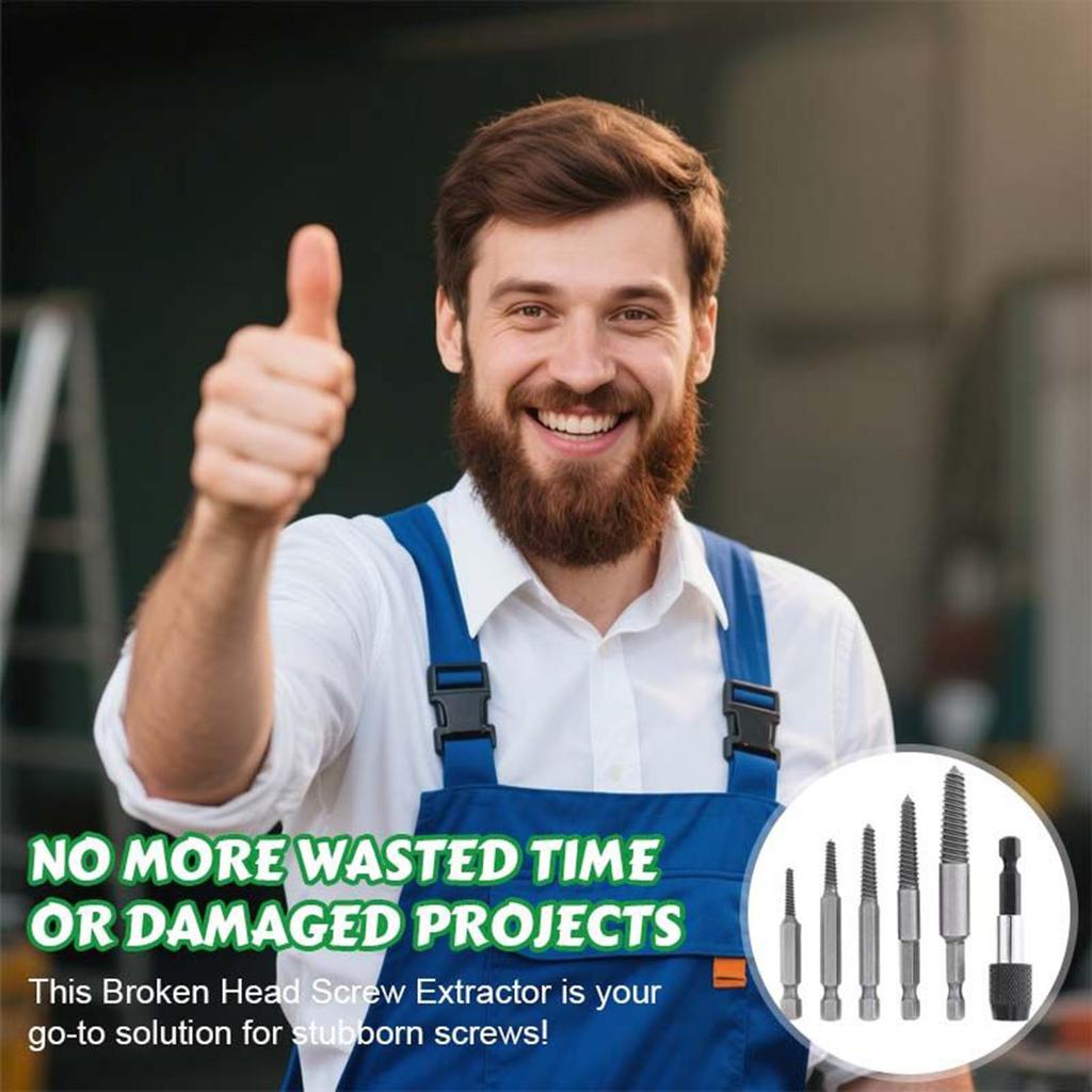 Schraubenausdreher Set Ausgedrehte Schraubenentferner Kit 6 Teile Professionell Easy Out Mutternentfernung Schreinerwerkzeug Für Künstler Hobbybastler