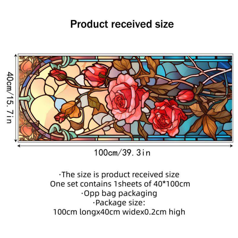 

40*100см Красочные наклейки на окна Электростатическая наклейка на стекло Декоративная оконная пленка