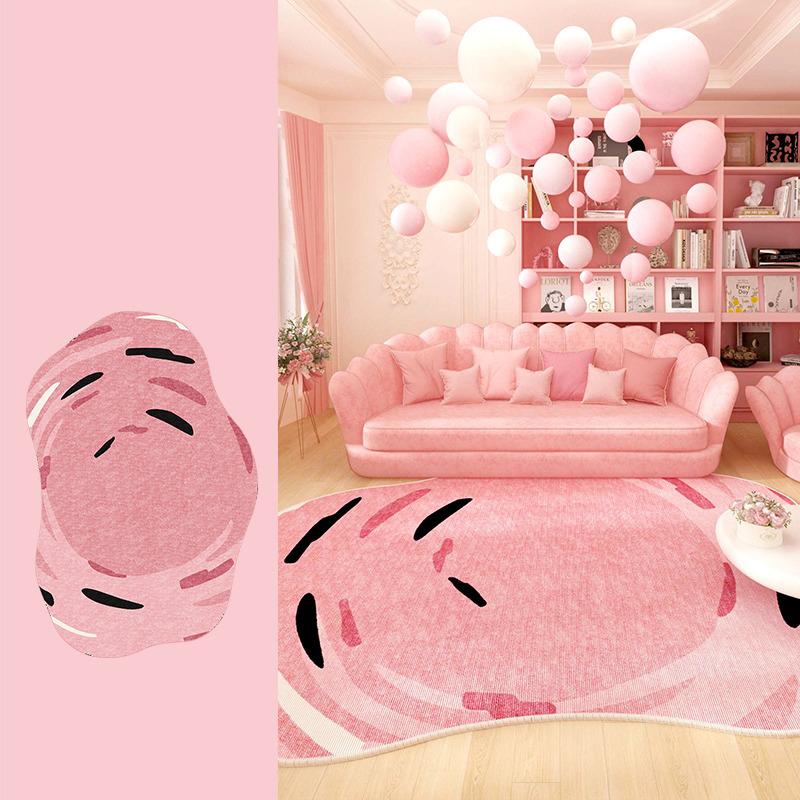 Living Room Carpet Large Size Pink Irregular Rug Bedside Floor Mat Zebra Animal Pattern Home Decoration Rugs Alfombra De Salón