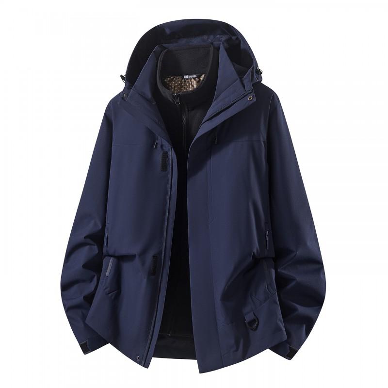 Men Women 3-in-1 Waterproof Windproof Hiking Jacket With Fleece Liner Outdoor Trekking Camping Rainy Weather