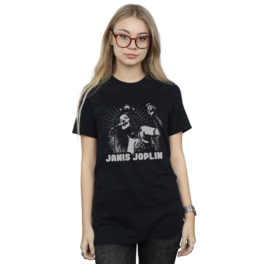 Janis Joplin Womens/Ladies Spiritual Mono Cotton Boyfriend T-Shirt