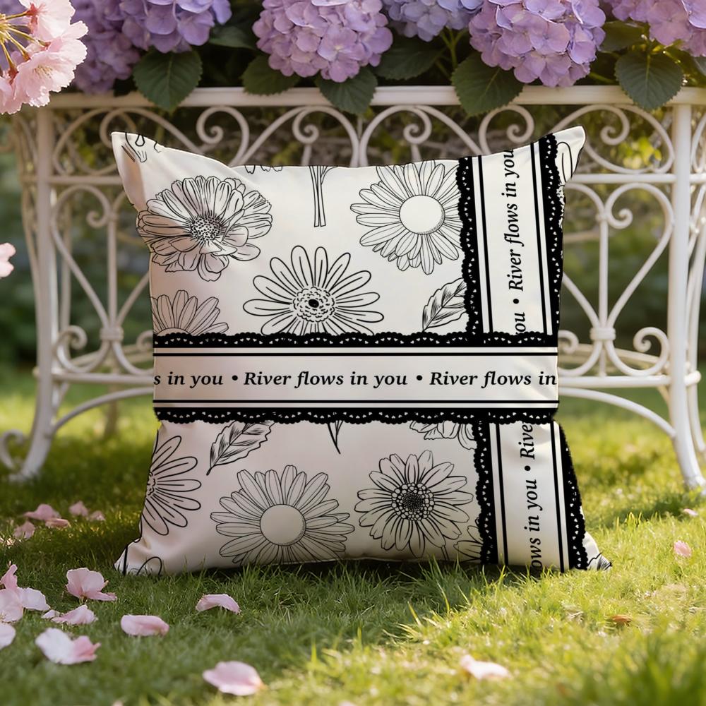 Beautiful Retro Flowers Cushion Cover Home & Car Dual-Scene Pillow Cover: Reversible for Premium Comfort