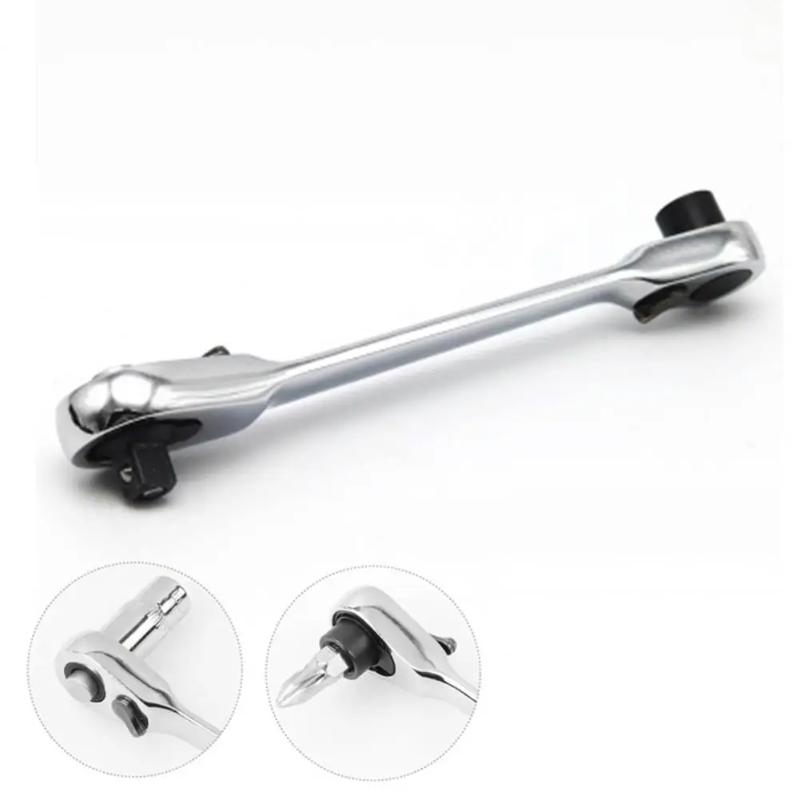 Mini 1/4 Inch Double Ended Quick Socket Ratchet Wrench Rod Screwdriver Bit Tool Contain 1 X Ratchet Handle Wrench Tool Parts