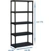 TOOD Plastic Shelf - 5 Shelves - H176x90x40 - 30 Kg Per Shelf
