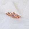 ZHOUYANG Crown Rings For Girls Party Finger Rings Rose Gold Color Brand Crystal Jewelry for Women Anel KBR212