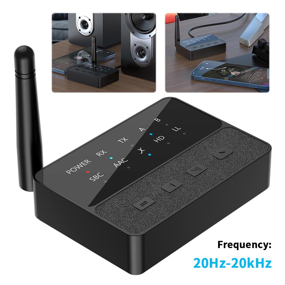 Bluetooth-Compatible 5.3 APTX/HD/LL Audio Adapter  2 In 1 Wireless Stereo Receiver Transmitter 3.5mm AUX/RCA for TV PC