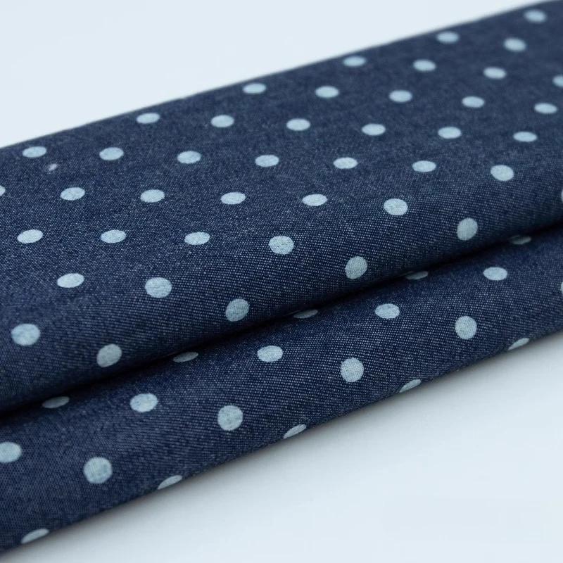 100x150cm Thin Style Washed Printed Fabric Pure Cotton Denim Fabric Summer Clothing Pants Short Dress DIY Clothing Shirt Fabric