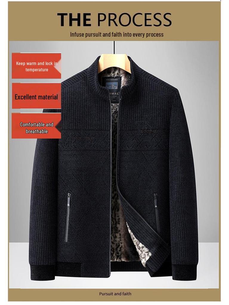 Men's Winter Jacket: Thick Chenille, Warm, Plus-Size for Middle-Aged & Elderly