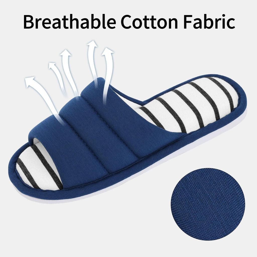 Módní Shevalues Pantofle s otevřenou špičkou pro ženy muže Domácí Vnitřní Měkké Jednoduché Pruhované Bavlněné Boty Podzim Paměťová Pěna Ložnice Ploché Pantofle