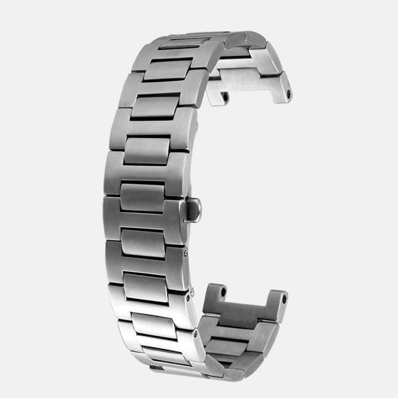 For Cartier PASHA series watch strap men 22mm notch 14 stainless steel Silver metal Watchband Folding Clasp bracelet Free screw