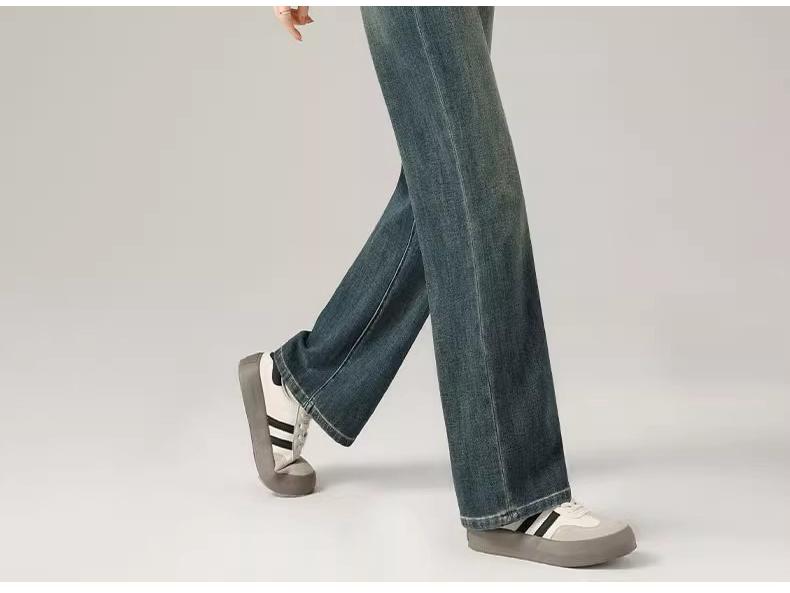 Women's High-Waisted Retro Straight-Leg Jeans - Spring 2025 Slimming and Loose Fit