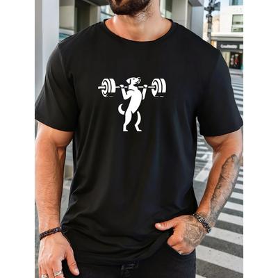 Summer Men's Cotton Oversized Tee English Letter Print Casual Streetwear Short Sleeve Breathable Round Neck