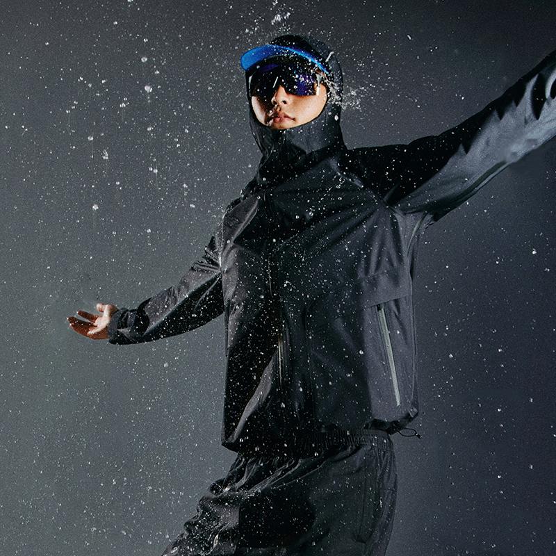 Li Ning CF Su Wan Long Jia Reflective Breathable Waterproof Outdoor Jacket Men Jacket Black ACFU003-3