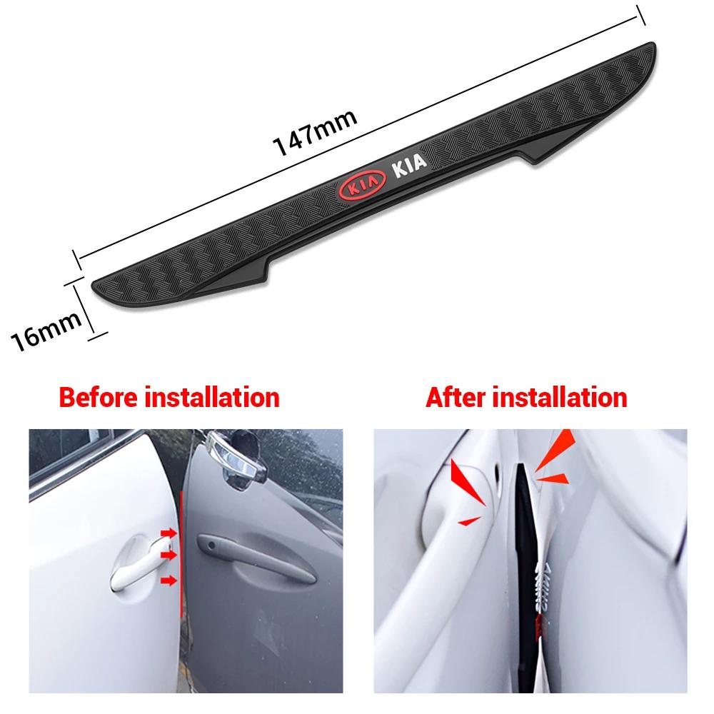 4pcs Rubber Car Door Anti-collision Strip Bumper Protector Stickers For KIA Ceed Rio K3 Optima Cerato Proceed Venga Sedona Forte