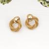 Vintage Metallic Twisted weaving Round Circle Dangle Earrings New Fashion Wedding Party Drop Earrings for Woman Jewelry