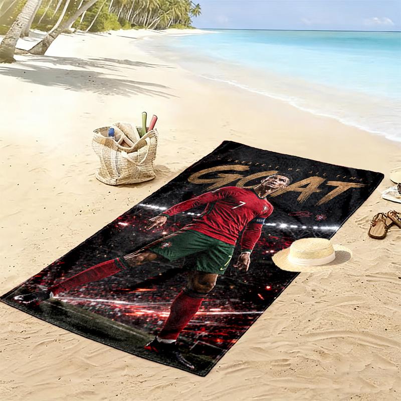 Asciugamano da Spiaggia con Stampa C Ronaldo, Asciugamano Grande Morbido ad Asciugatura Rapida per Spiaggia Campeggio Nuoto