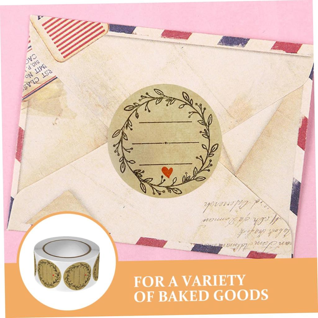 Rola Autocolante Hârtie Kraft 500 Buc. Etichetă Sigiliu Autoadezivă Ambalaj Decorativ Caligrafie Etichetă Binecuvântare Autocolant Sărbători Copt