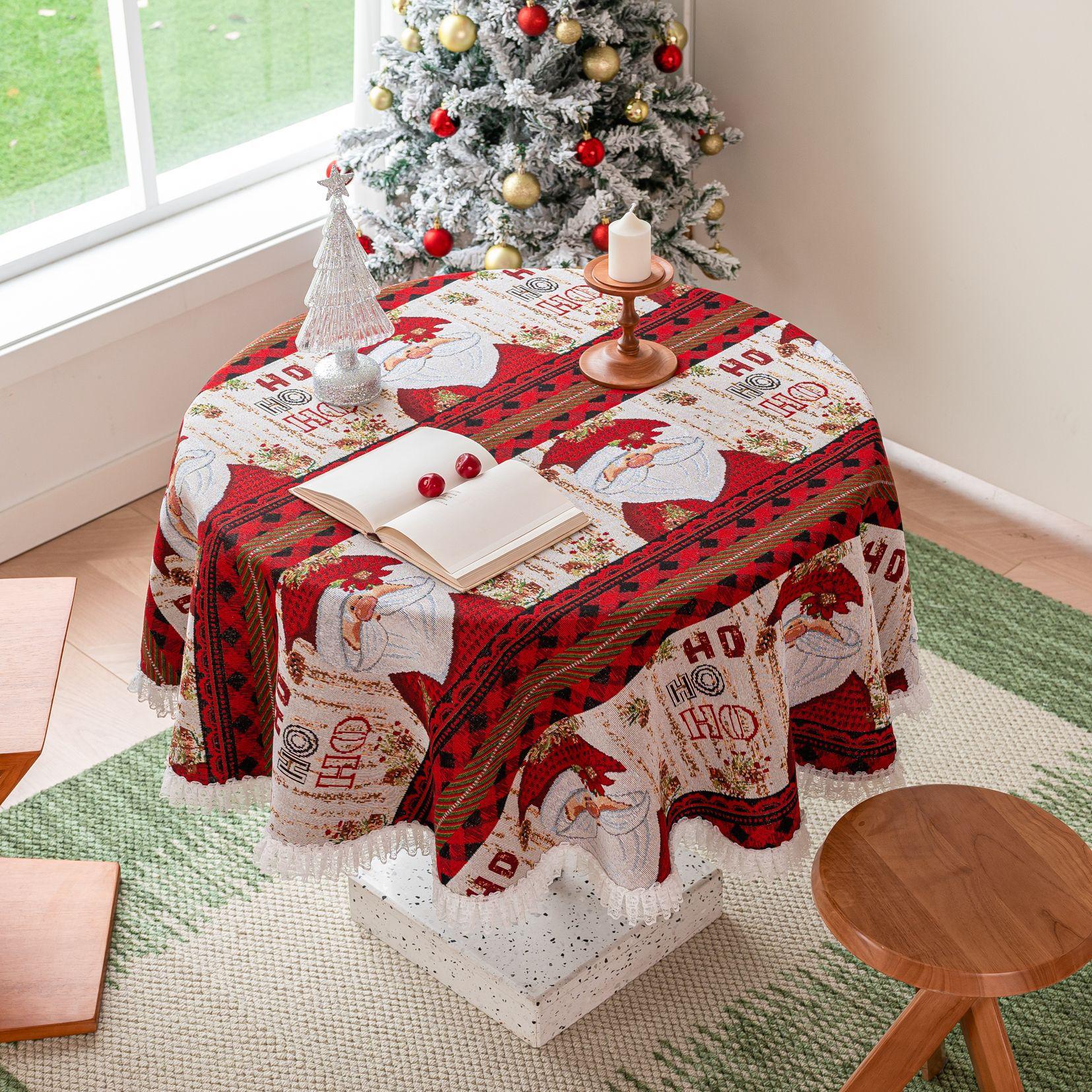 

Обеденный стол скатерть с бахромой вышитая клетчатая ткань для домашнего хозяйства, ветер высокого класса прямоугольный журнальный столик Round 152cm