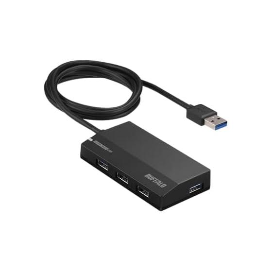 BUFFALO USB3.0 Self-Powered 4 Port Hub Black Standard Model BSH4A125U3BK [Compatible with Nintendo Switch/Windows/Mac]
