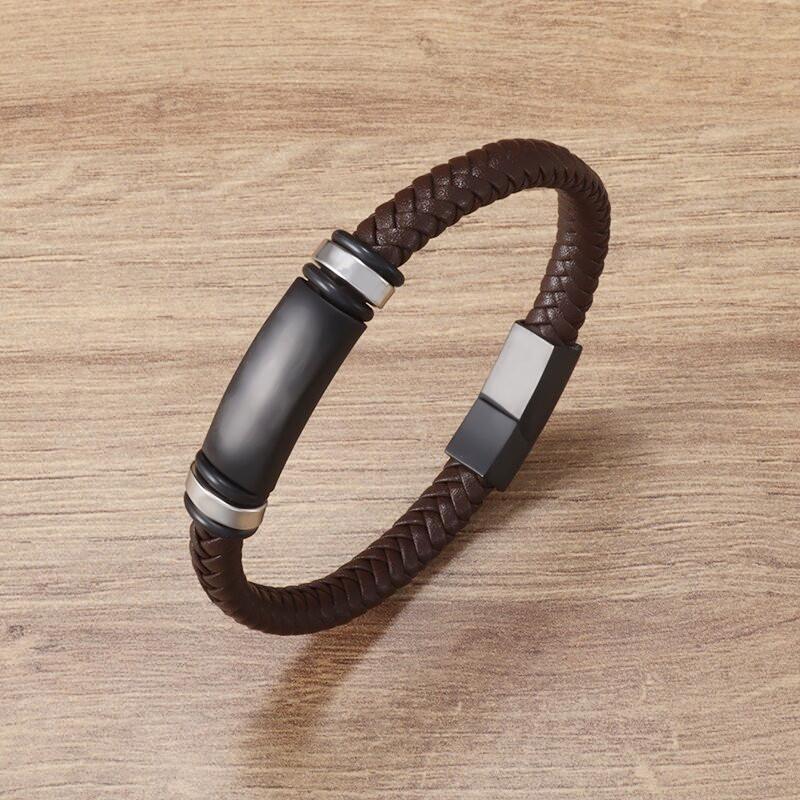 Classic Punk Metal Magnetic Clasp Multilayer Leather Bracelet for Men High Quality Handsome Party Jewelry Male Birthday Gift