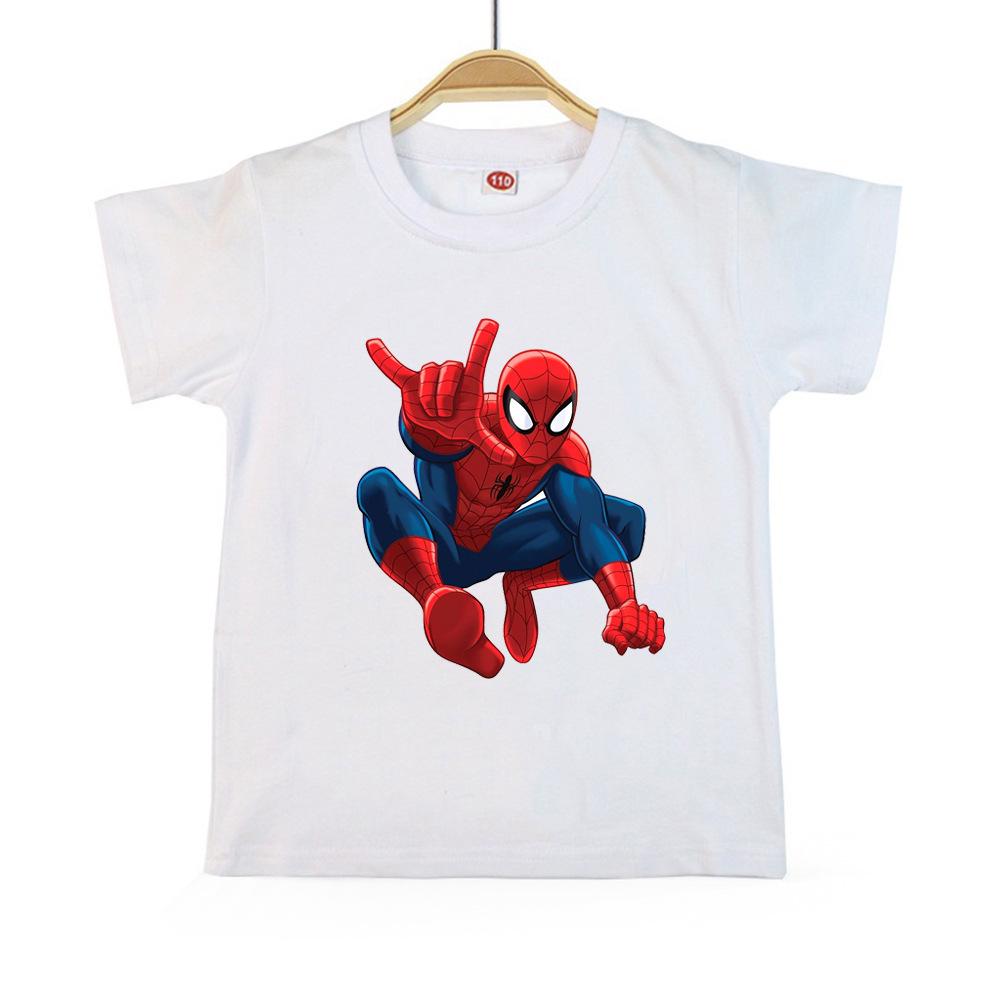 Boy's Summer Spiderman T-Shirt: Pure Cotton Short Sleeve Top