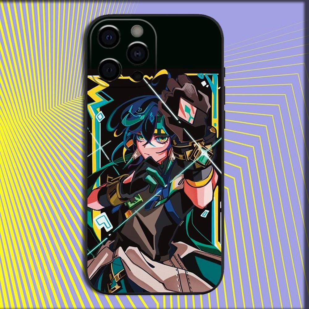 G-Genshin Impact Kinich Phone Case For iPhone 16,15,14,13,12,11,Pro,X,XS,Max,XR,Plus,Mini Soft Black Cover