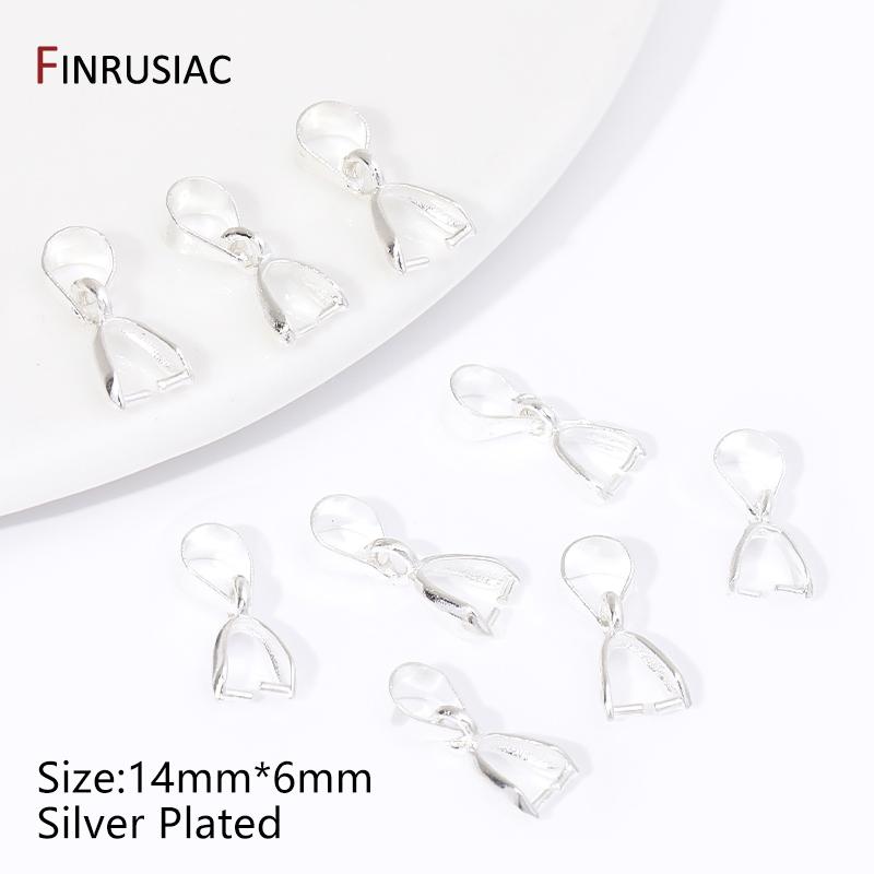 

18K Gold Plated Brass Pinch Clip Bail Clasps Hooks Dangle Charm Bead Connector For DIY Pendant Necklace Jewelry Making Findings 20 pieces