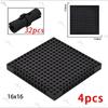 1/2/3/4Pcs 16X16 Dots Building Blocks Baseplate 65803 Black/White Splice Bricks Diy Combination Moc Hole Connect Parts 2780 Pins