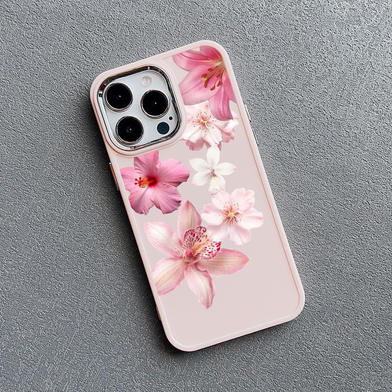 Silicone Phone Case For iPhone 15 16 14 Pro Max Plus 13 12 11 Pro Max XR XS X 7 8 SE2 Lily Orchid Flower Bloom Luxuriantly Cover