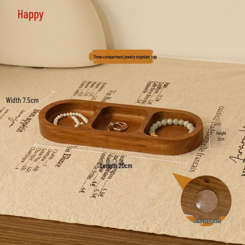 Acacia Wood Jewelry & Perfume Tray - Aromatherapy & Key Storage Decor