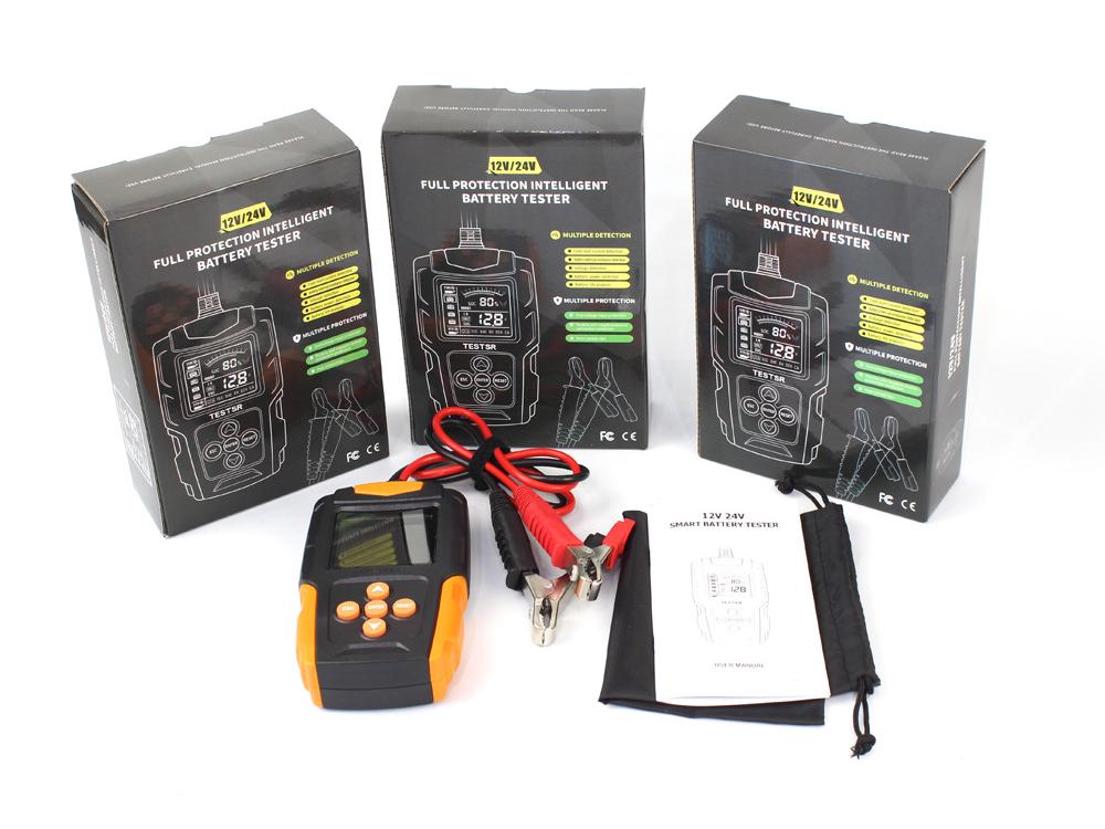 12V/24V Lithium Car & Motorcycle Battery Tester with CCA & Resistance Analyzer