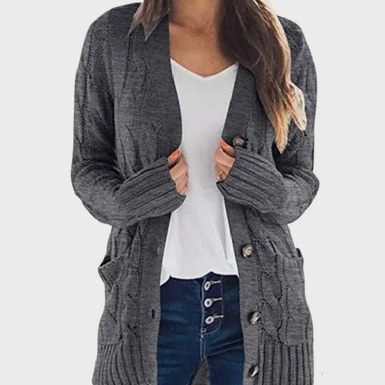 Damen Mittelanger Pullover Strickjacke Kapuzenjacke Modische Kleidung Aus Europa Und Amerika Lager Verfügbar