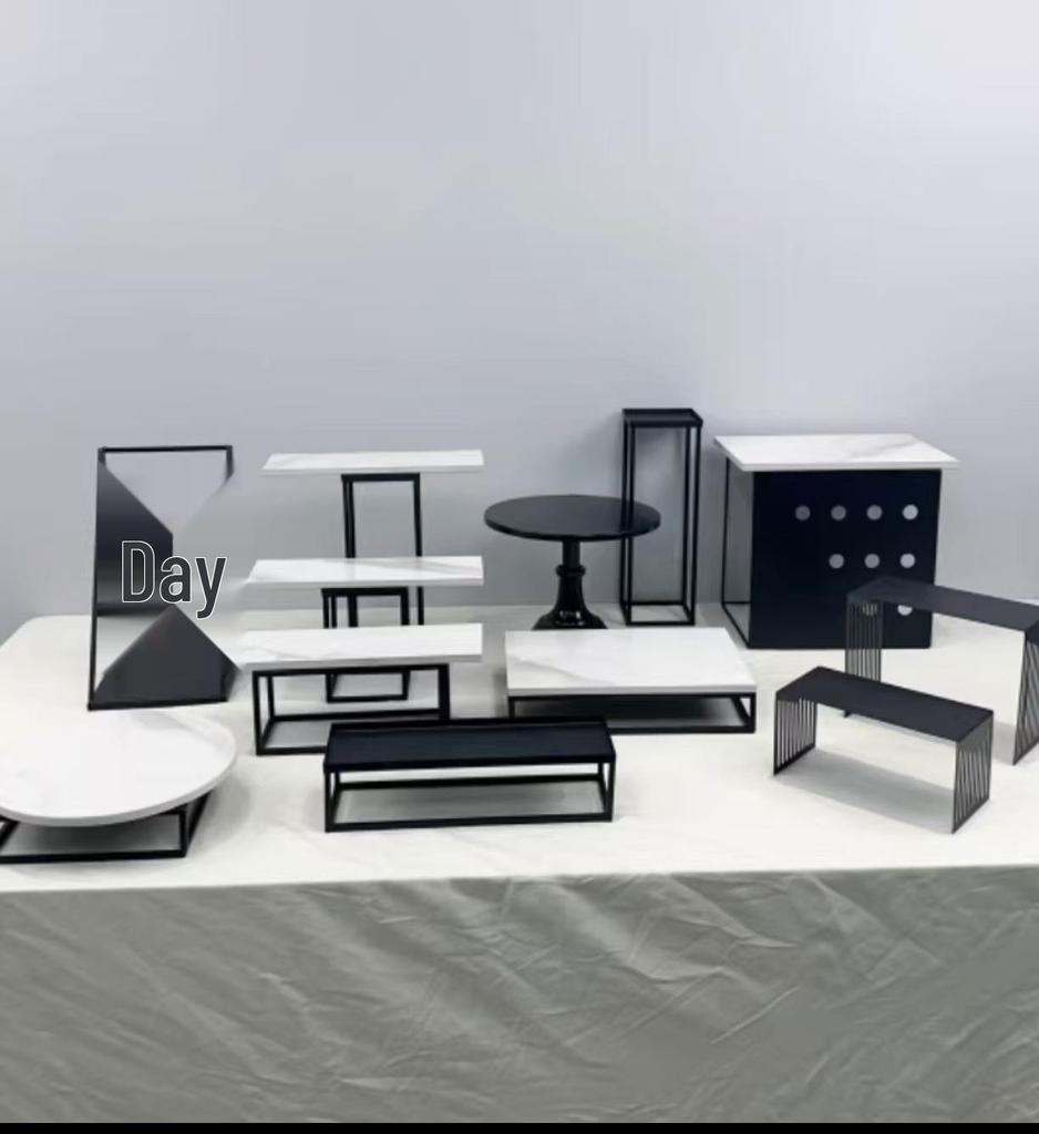 Silver Dessert Display Stand for Corporate Coffee Break and Afternoon Tea