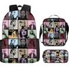 Taylor Swift Themed Kids School Backpack Set Elementary Students Oxford Fabric Breathable Lightweight With Padded Straps