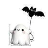 1Pc Halloween Cute Ghost Putting Bat Ornaments, Ghost Bat Desktop Party Decoration, Party Small Gift, Little Finger Cute Ghost