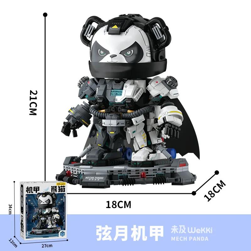 Creative Panda Mecha Astronaut Building Blocks Telescope Technology Space Station Globe Science Educational Birthday Gift