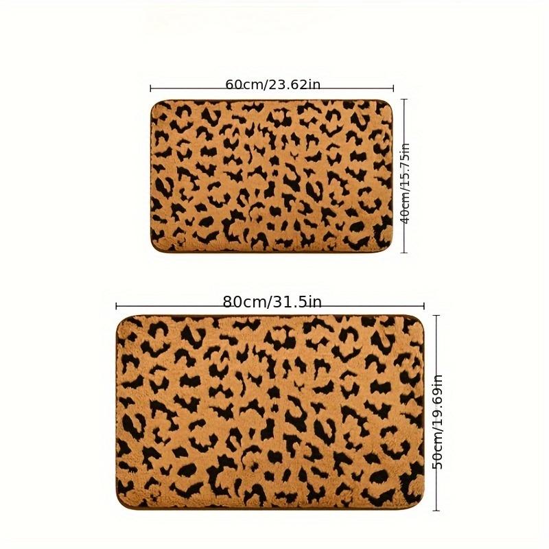 

VIKAMA Leopard Print Carpet Personalized Doormat Soft Bathroom Mat Welcome Mat Soft Carpet For Live Room Rug For Bedroom Home De 40X60CM (1.3X2FT