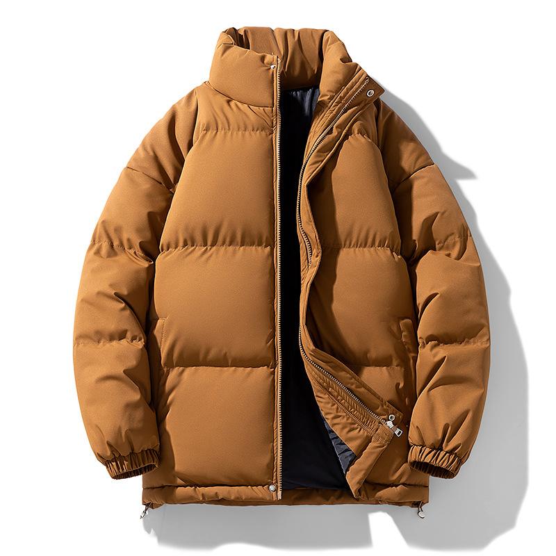 M-8XL Big Yards Stand-up Collar Cotton Jacket Men and Women Section of The Winter Loose Cotton Clothing Bread Clothing Solid Color Cotton Jacket