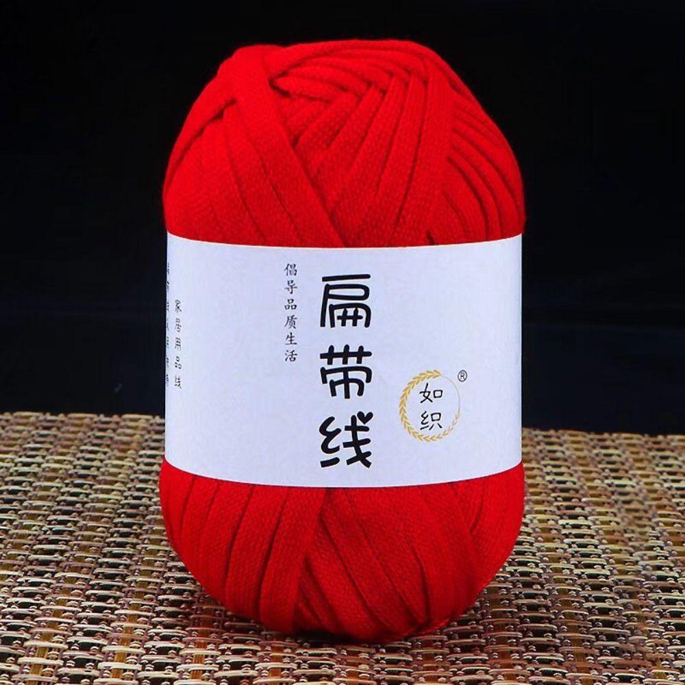 Elastic Flat Thread T-Shirt Yarn 40M Crochet Carpets Yarn Skin-friendy Thick Crochet Yarn  Beginner