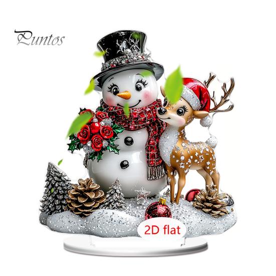 Christmas Party Supplies 2D Acrylic Angel Figurine with Warm LED Lights, Glowing Holiday Tabletop Decorative Signs Decor for Home Living Room
