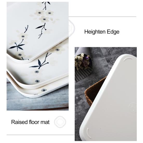 Snack Tray Floral Design Heat Resistant Display Melamine Cherry Blossom Pattern Dining Table Coffee Cup Plate for Kitchen