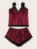 European and American Erotic Underwear Sexy Women's Lace Edge Two-piece Set