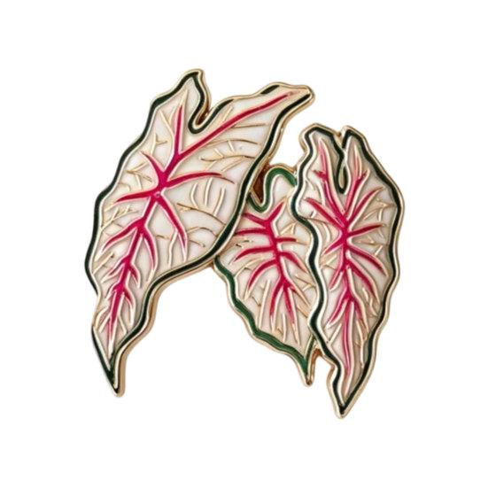 Alloy Brooch, Enamel Leaf Design Lapel Pin, Plant Lover Badge with Smooth Lines Bright Color, Fresh Style Brooch for Shirts Suits Sweaters Canvas