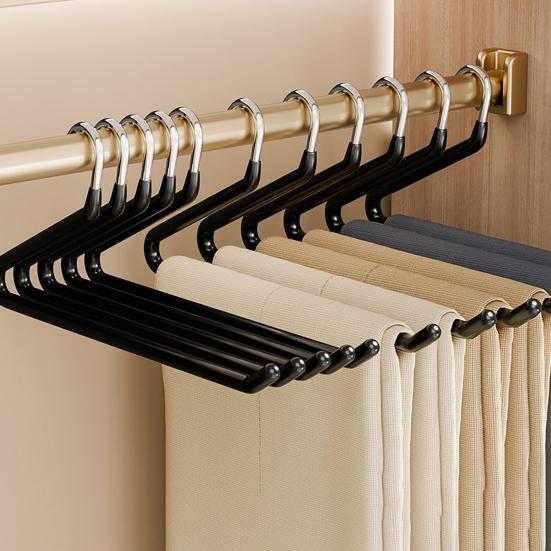 10PCS Trouser Rack No Clips or Teeth Marks Hangers Without Creases Hold Multiple Pants Scarves Ties Organizer