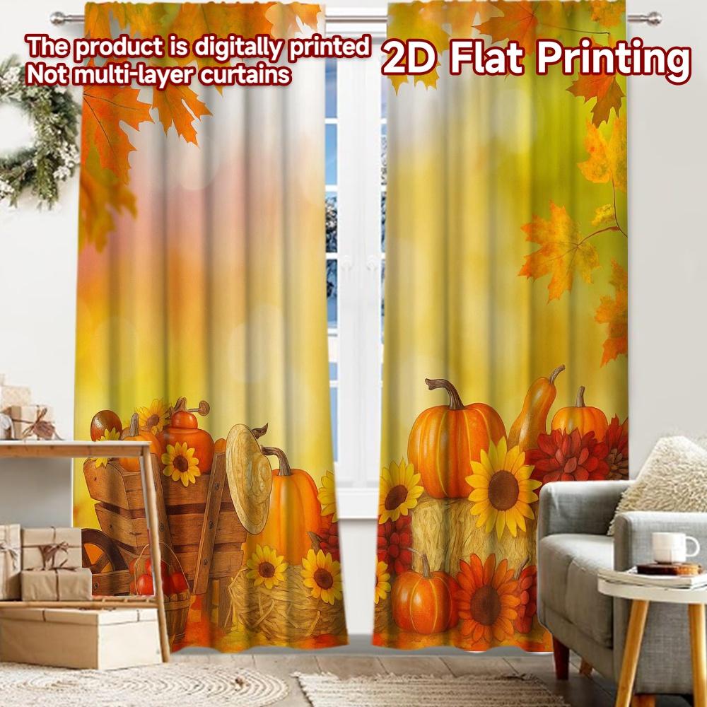 

2pcs, 2D FLAT PRINTING Curtains (Without Rod) Autumn Harvest(1) Festive Fashion Curtains Prints Light Filtering Curtains Art 52.50 × 116.00 cm 2 pcs