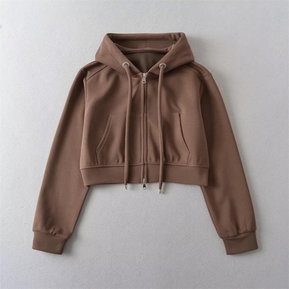 YPFF Trendy Women's Hooded Sweatshirt: Casual Double Zipper Long Sleeve Cardigan for Autumn and Winter
