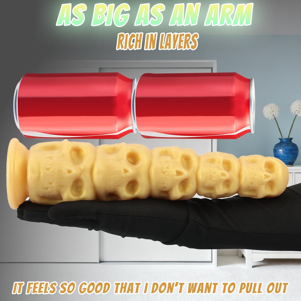 Extra large silicone anal plug skull shaped penis alternative harem expansion adult sex toy