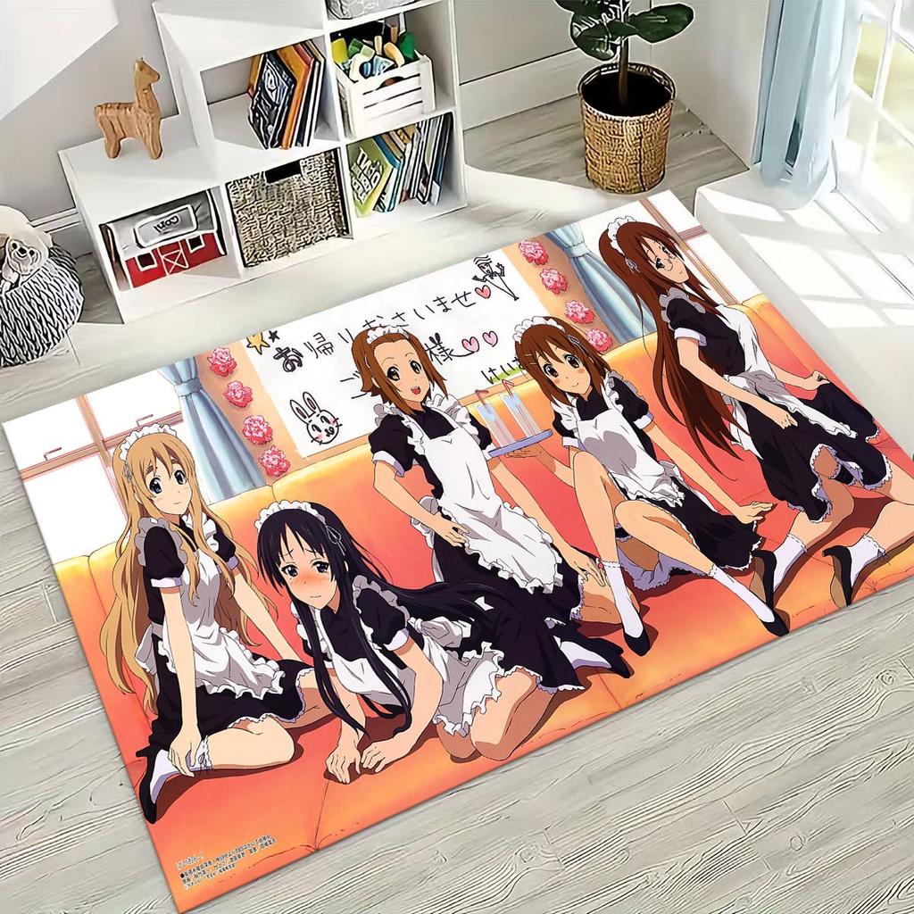 Anime K-ON Kawaii Girl Hirasawa Yui Music Cartoon Rug for Bedroom Living Room Sofa Home Doormat Decor,Kids Non-slip Floor Mat